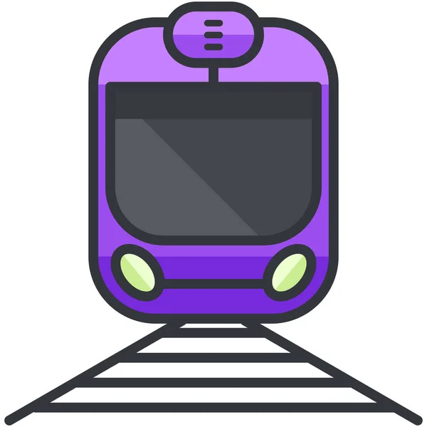 Public Train Tram Icon Filled Outline Style — Stock Vector