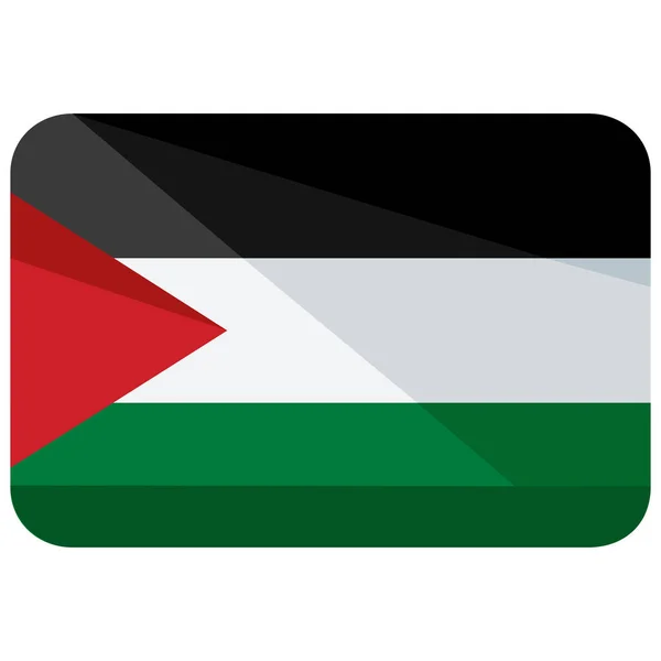 País Bandera Palestina Icono Estilo Plano — Vector de stock