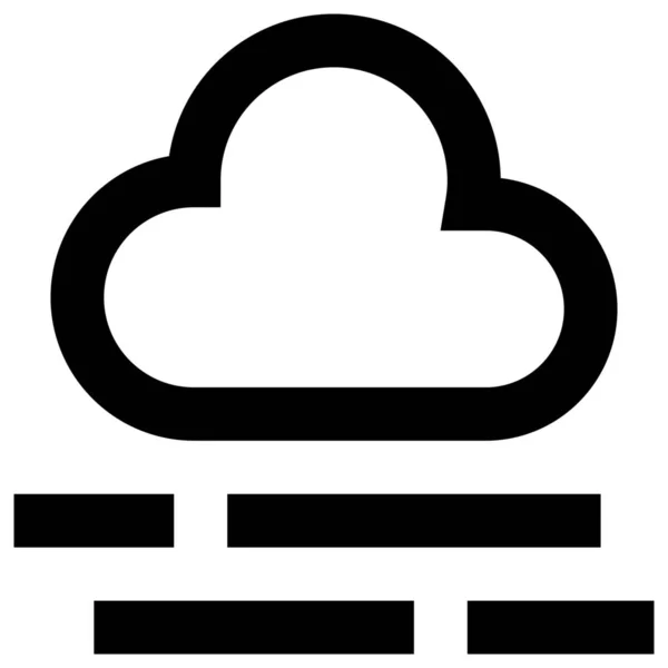 Σύννεφο Θολό Εικονίδιο Πρόγνωση Στυλ Περίγραμμα — Διανυσματικό Αρχείο
