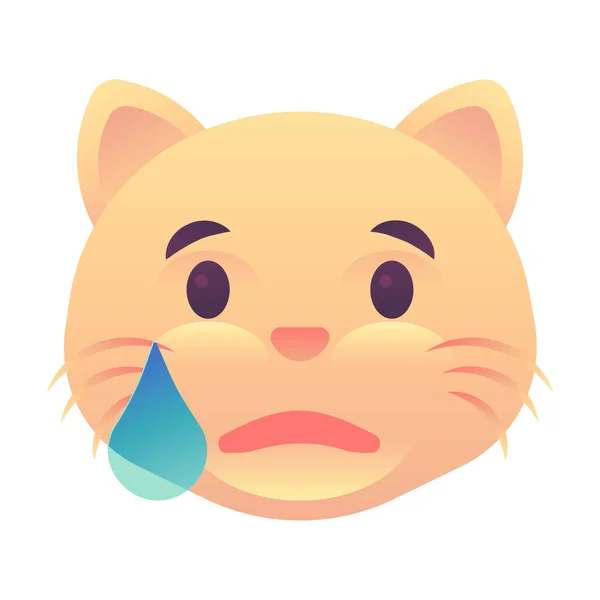 Ikona Emotikony Cat Emoji Gładkim Stylu — Wektor stockowy