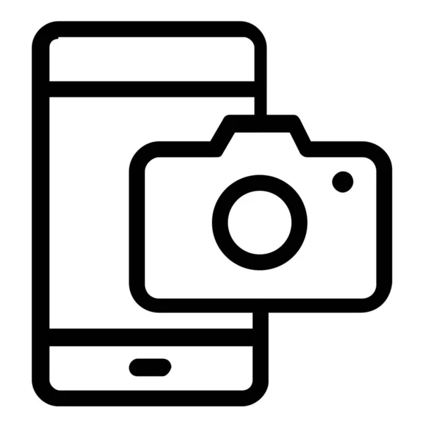 カメラデバイススマートフォンのアイコン概要スタイル — ストックベクタ