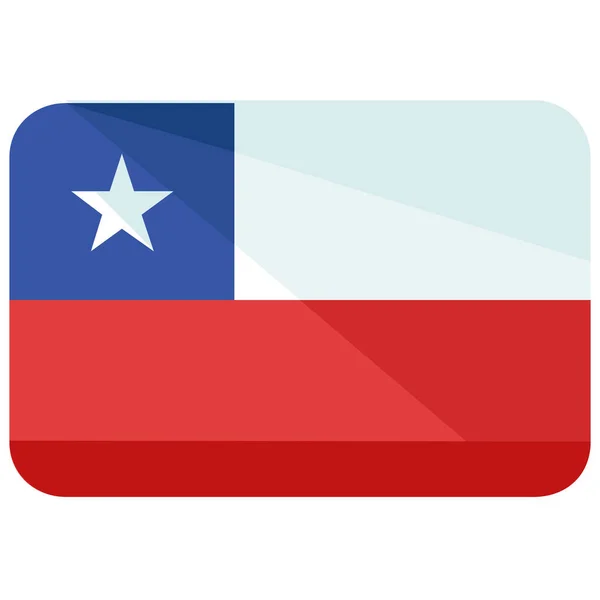 Chile Flag Icona Piatta Stile Piatto — Vettoriale Stock