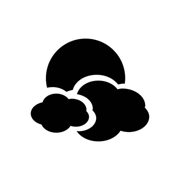 Wolkenprognose Teilweise Symbol Solid Stil — Stockvektor