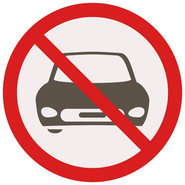 Auto Geen Verboden Pictogram Solid Stijl — Stockvector