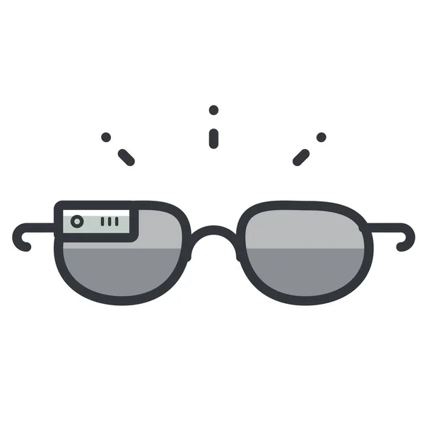 Glasses Reality Virtual Icon Filled Outline Style — Stock Vector