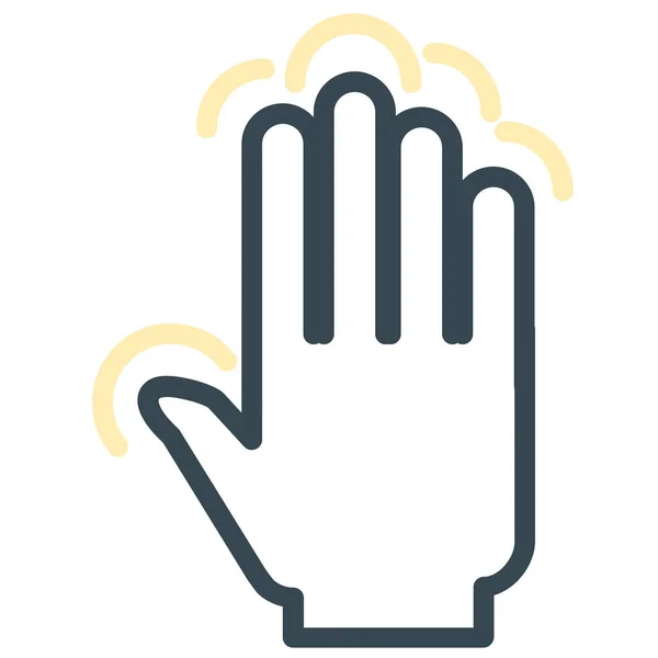 Πλήρης Χειρονομία Εικονίδιο Χέρι Στυλ Περίγραμμα — Διανυσματικό Αρχείο