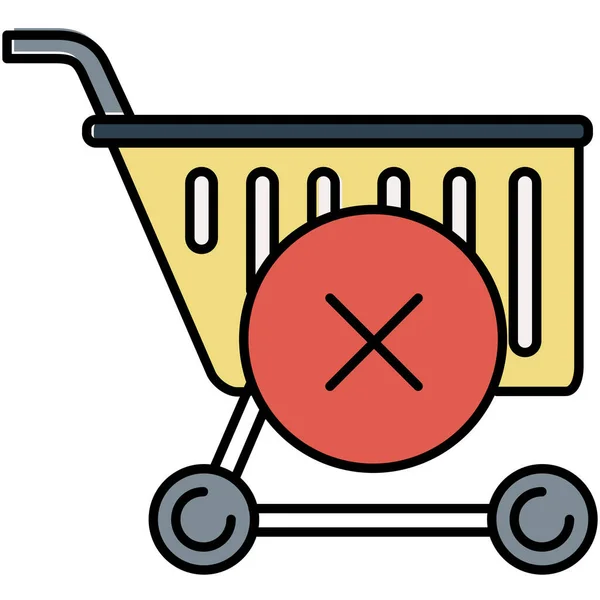 Buy Cancel Cart Icon Filled Outline Style — Stock Vector