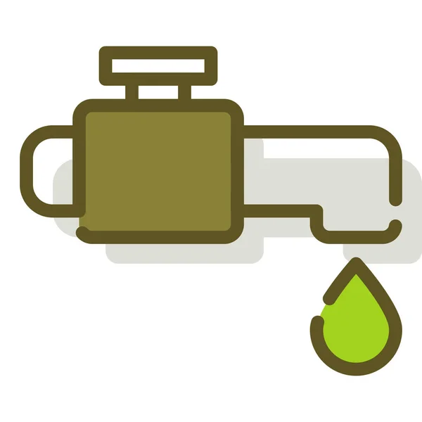 Soltar Icono Agua Pestaña Estilo Contorno Lleno — Vector de stock