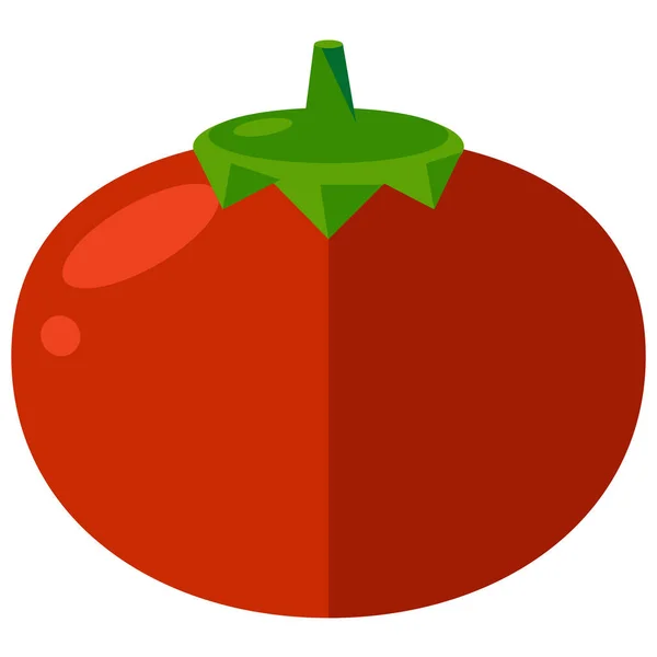 Makanan Tomat Ikon Sehat Dalam Gaya Datar - Stok Vektor