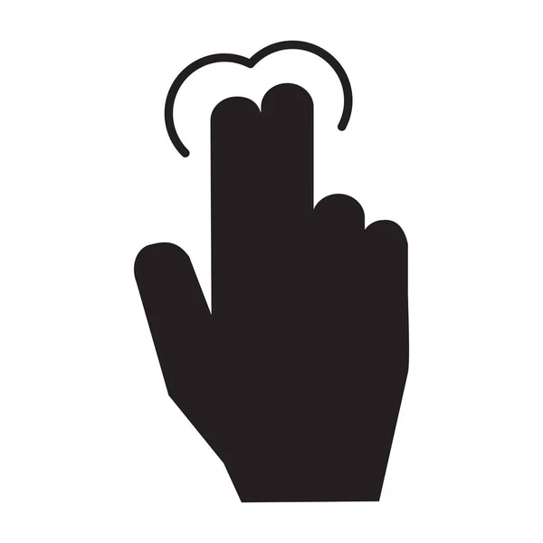 Fingertipp Touch Symbol Solid Stil — Stockvektor
