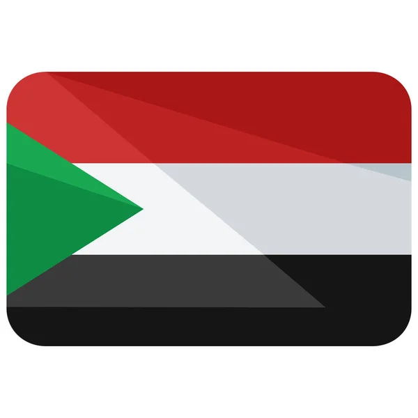 Sudan Country Flag Icon Flachen Stil — Stockvektor