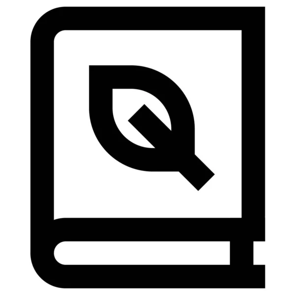 Buch Ökologie Index Symbol Outline Stil — Stockvektor