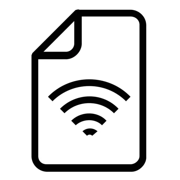 Formato Arquivo Ícone Wifi Estilo Esboço — Vetor de Stock