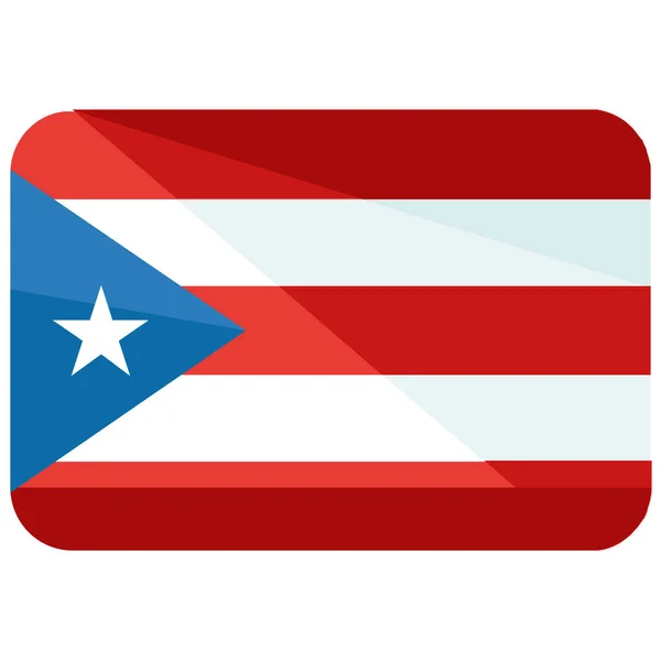 Land Kuba Flagga Ikon Platt Stil — Stock vektor
