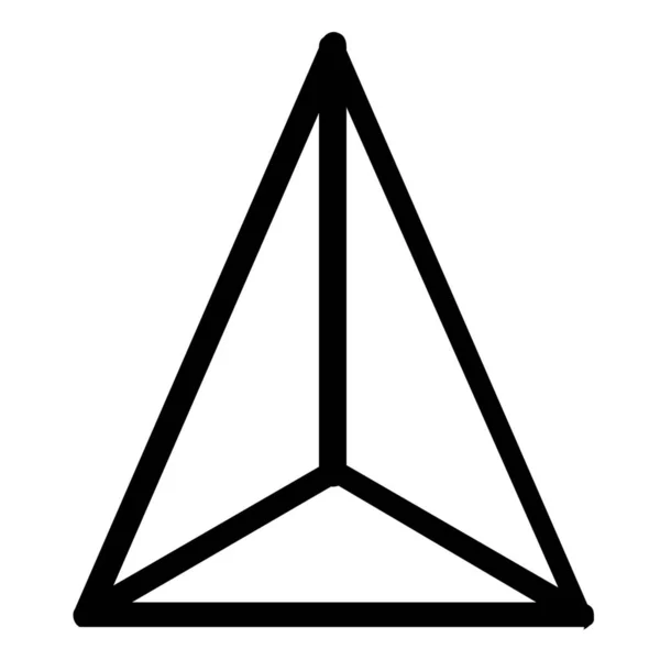 Triangel Geometri Form Ikon Kontur Stil — Stock vektor