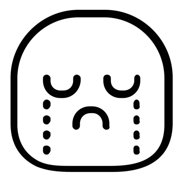 Emoji Emoticon Cry Icon Stylu Osnovy — Stockový vektor