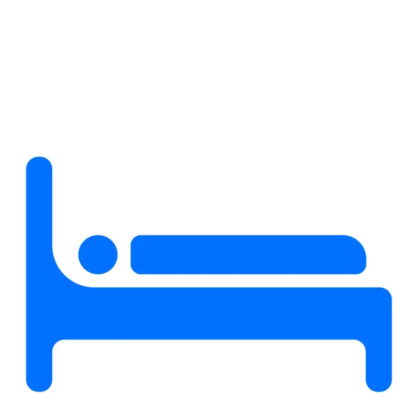 Cama Icono Los Muebles Dormitorio Estilo Sólido — Vector de stock