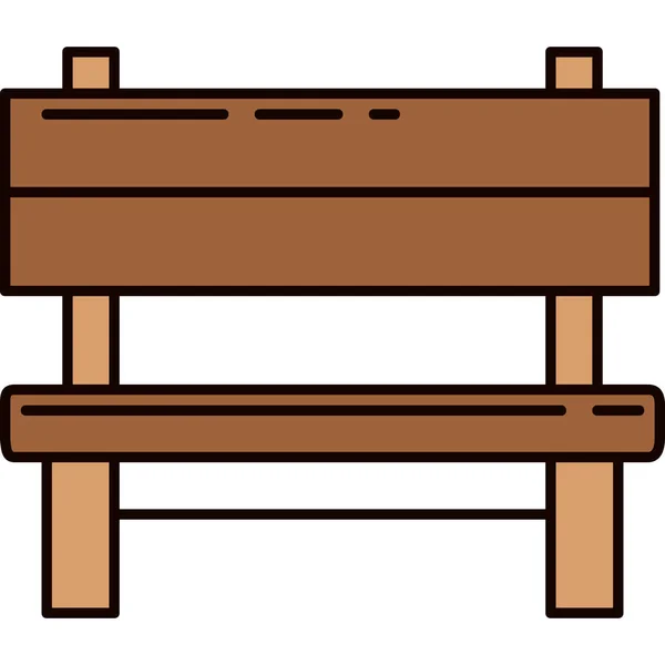 Bench Furniture Outdoor Icon Filled Outline Style — Stock Vector