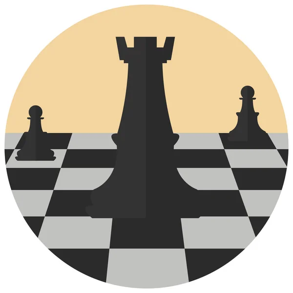 Jeu Échecs Icône Logique Dans Style Plat — Image vectorielle