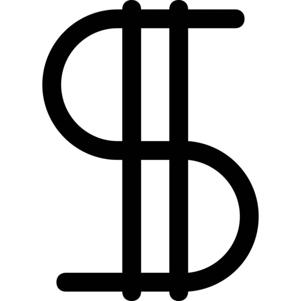 Moneda Dólar Icono Financiero Estilo Esquema — Vector de stock