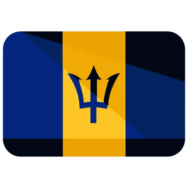 Barbados Country Flag Icoon Vlakke Stijl — Stockvector