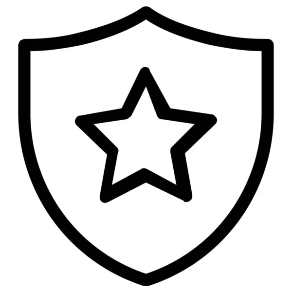 Ikona Ochranného Štítu Záložky Stylu Osnovy — Stockový vektor