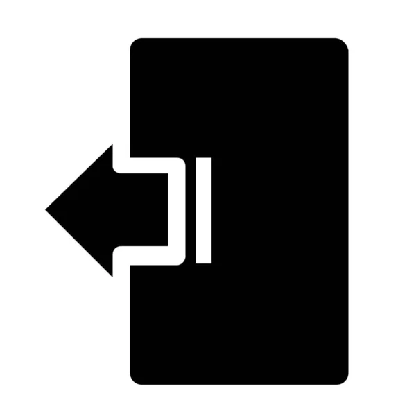 Exit Logout Sign Out Icon Solid Style — 스톡 벡터