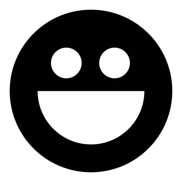 Emoticons Sorrir Ícone Feliz Estilo Sólido — Vetor de Stock