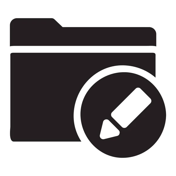 Wijzig Bestanden Pictogram Solid Stijl — Stockvector