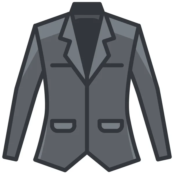 Blazer Ρούχα Εικονίδιο Ένδυσης Γεμιστό Περίγραμμα Στυλ — Διανυσματικό Αρχείο