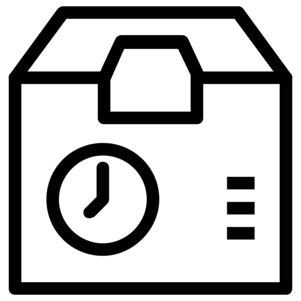 Κουτί Ρολόι Πακέτο Εικονίδιο Στυλ Περίγραμμα — Διανυσματικό Αρχείο