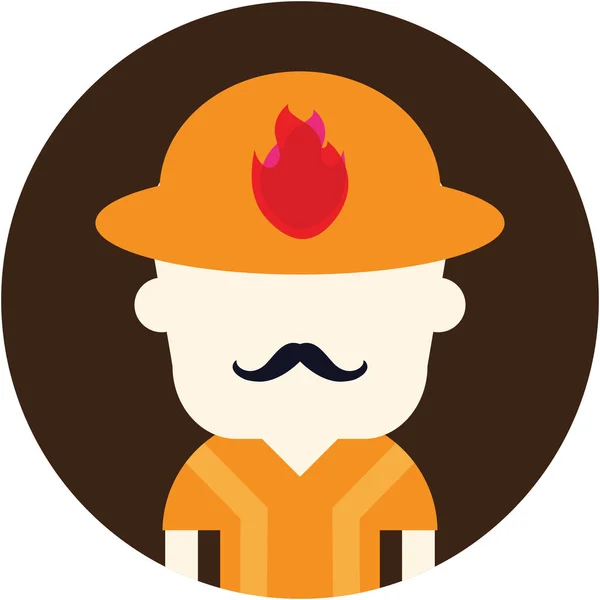 User Fire Fighter Avatar Icon Flat Style — Stockový vektor