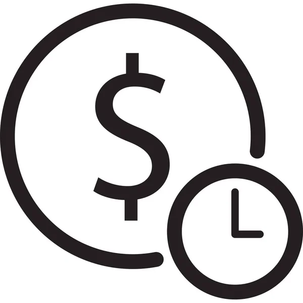 Icône Limite Dollar Bancaire Dans Style Outline — Image vectorielle