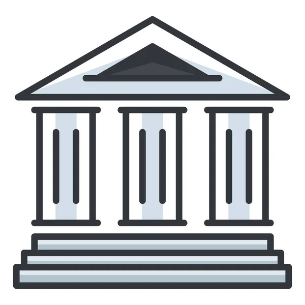 Ikona Budynku Banku Nieruchomości Stylu Wypełniony Zarys — Wektor stockowy