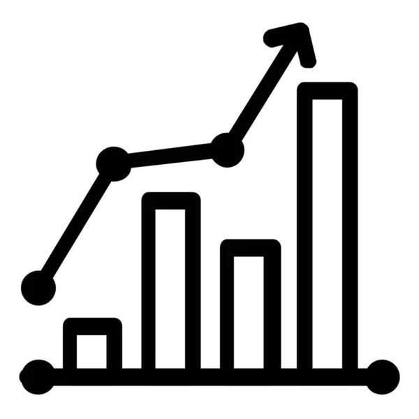 Obchodní Ikona Analytického Grafu Stylu Osnovy — Stockový vektor