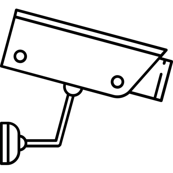 Ikona Bezpieczeństwa Urządzenia Kamery Stylu Outline — Wektor stockowy