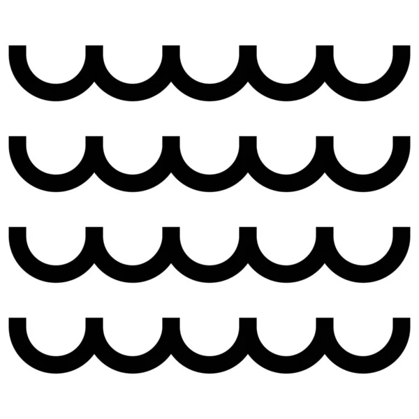 Océan Mer Waaves Icône Dans Style Solide — Image vectorielle