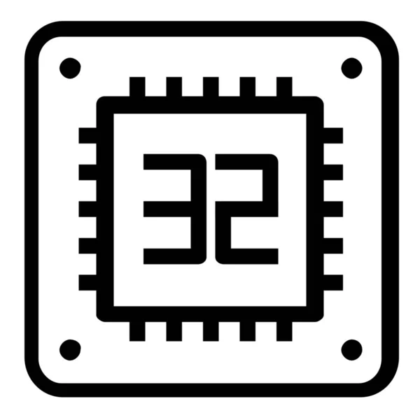 Microchip Opslag Outline Icoon Outline Stijl — Stockvector