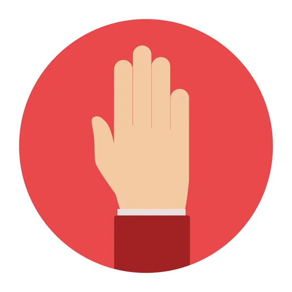 Alert Gesture Hand Icon Flat Style — Stock Vector