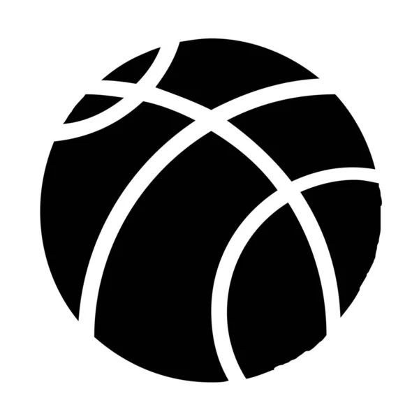 Basketbalová Hra Sportovní Ikona Pevném Stylu — Stockový vektor