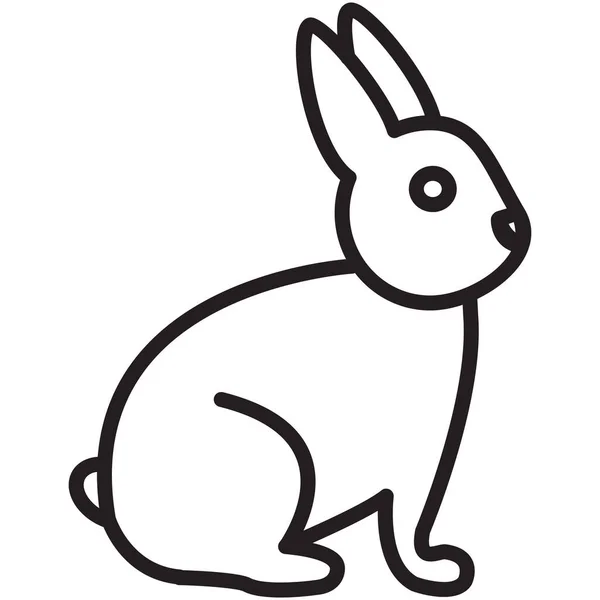 Icône Lapin Race Animale Dans Style Outline — Image vectorielle