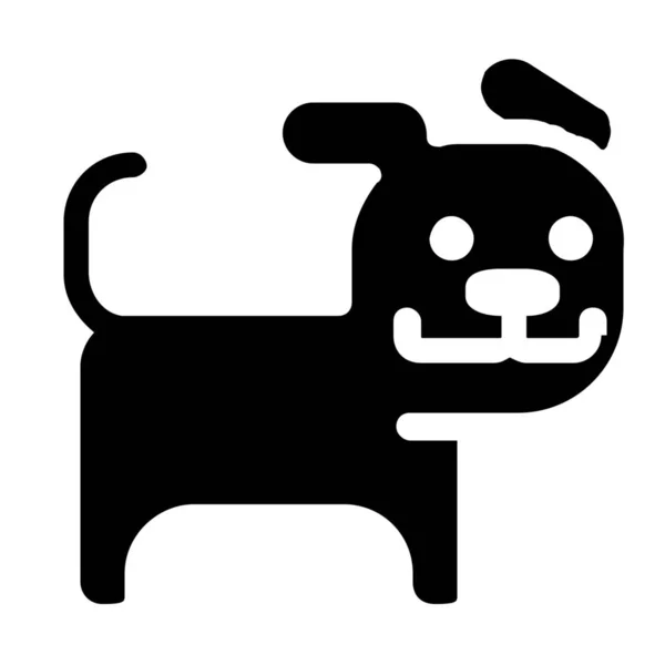 Animal Perro Canino Icono Estilo Sólido — Vector de stock