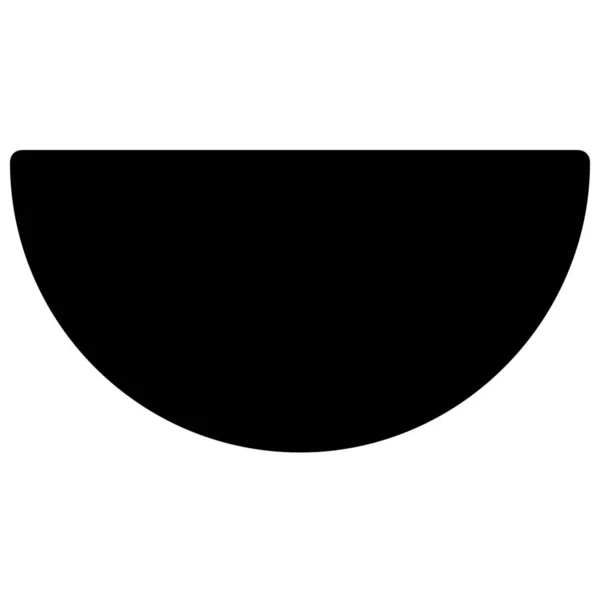Cercle Géométrie Demi Icône Dans Style Solide — Image vectorielle