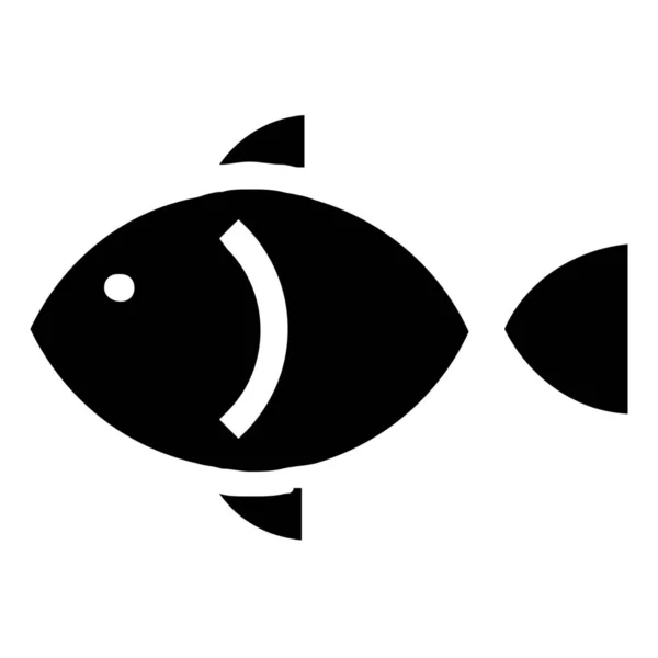 Zvíře Ryby Mořská Ikona Pevném Stylu — Stockový vektor