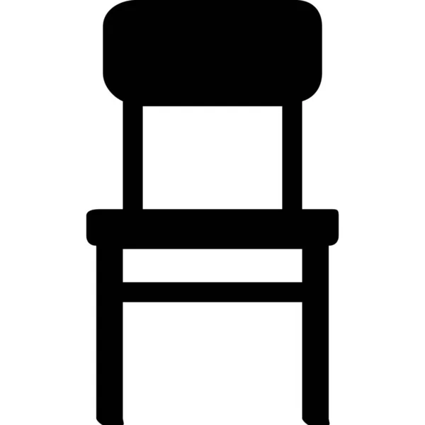 Cadeira Móveis Ícone Acolchoado Estilo Sólido —  Vetores de Stock