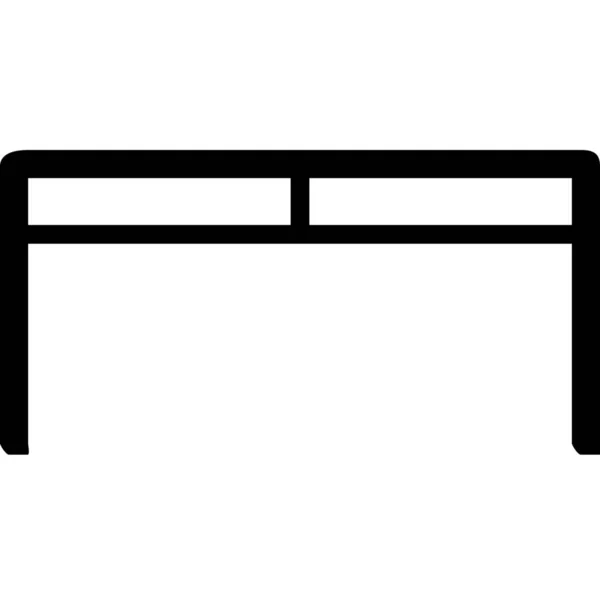 Skrivbordslådor Möbler Ikon Massiv Stil — Stock vektor