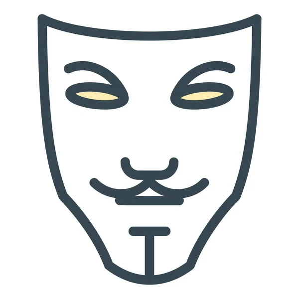 Anonieme Avatar Masker Pictogram Gevulde Omtrek Stijl — Stockvector