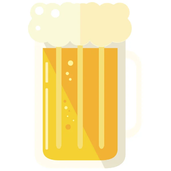 Bière Alcool Boisson Icône Dans Style Plat — Image vectorielle
