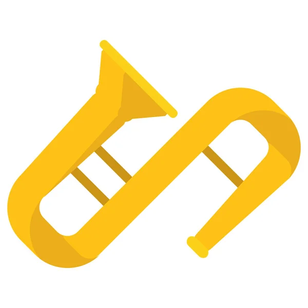 Horn Instrument Music Icon Flat Style — Stock Vector