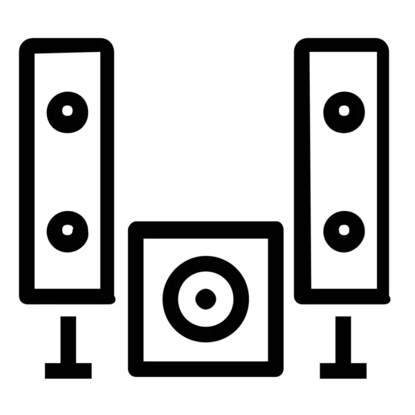 Lautsprecher Audio Sound Symbol Outline Stil — Stockvektor